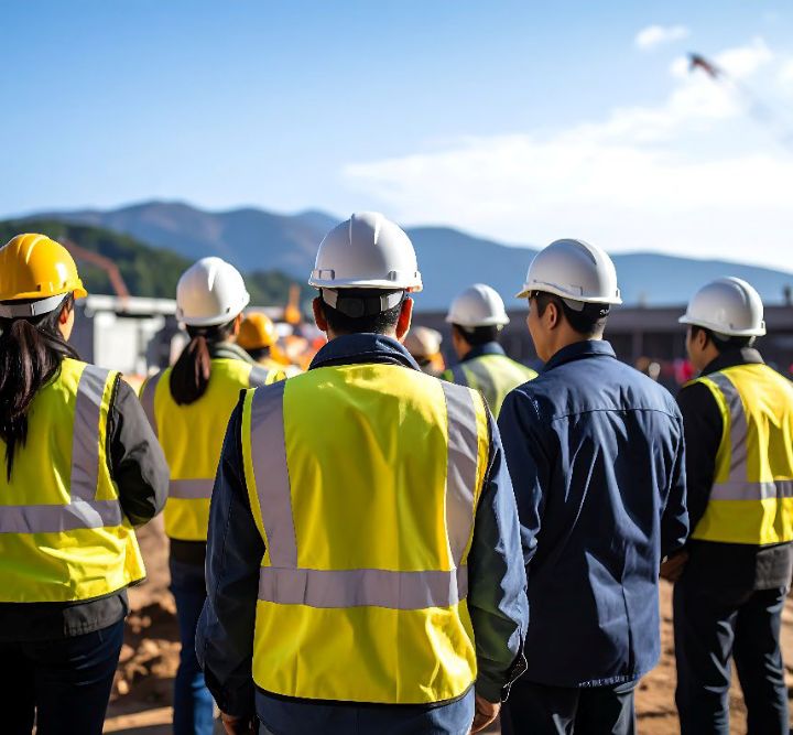 Profesionales ferroviarios en una obra durante un curso de gestión del riesgo ferroviario según el Reglamento UE 402/2013